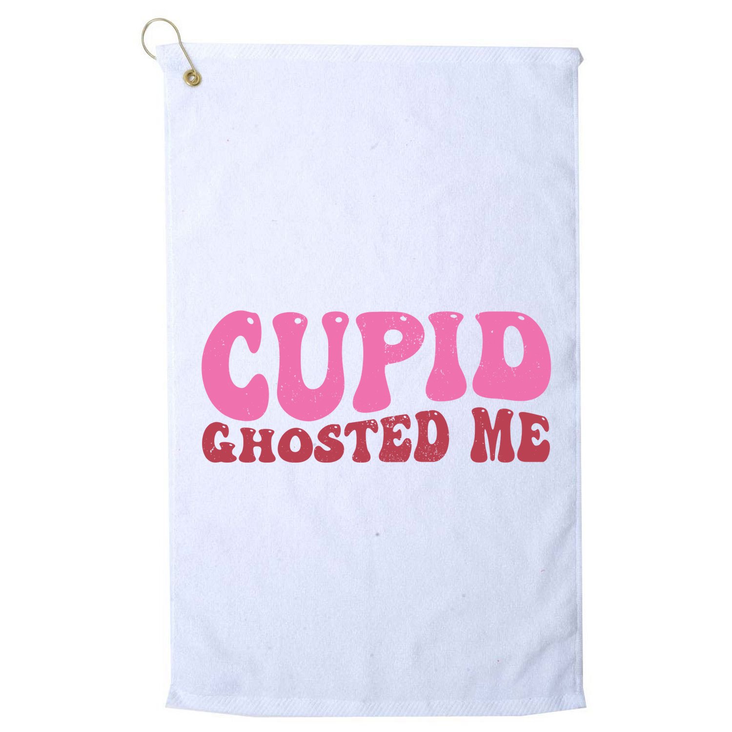 Cupid Ghosted Me Funny Valentines Day Golf Towel