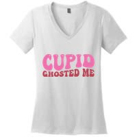 Cupid Ghosted Me Funny Valentines Day Women's V-Neck T-Shirt