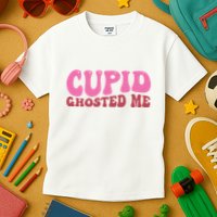 Cupid Ghosted Me Funny Valentines Day Kids T-Shirt