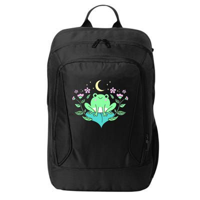 Cottagecore Goblincore Moon Flowers Forest Frog Mushroom City Backpack