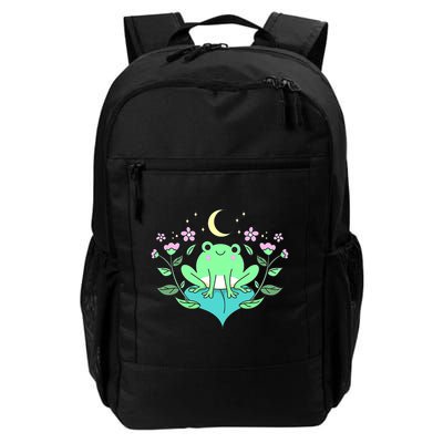 Cottagecore Goblincore Moon Flowers Forest Frog Mushroom Backpack