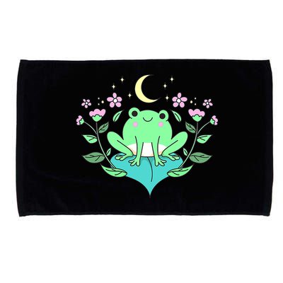 Cottagecore Goblincore Moon Flowers Forest Frog Mushroom Microfiber Hand Towel
