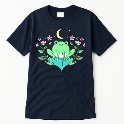 Cottagecore Goblincore Moon Flowers Forest Frog Mushroom Tall T-Shirt
