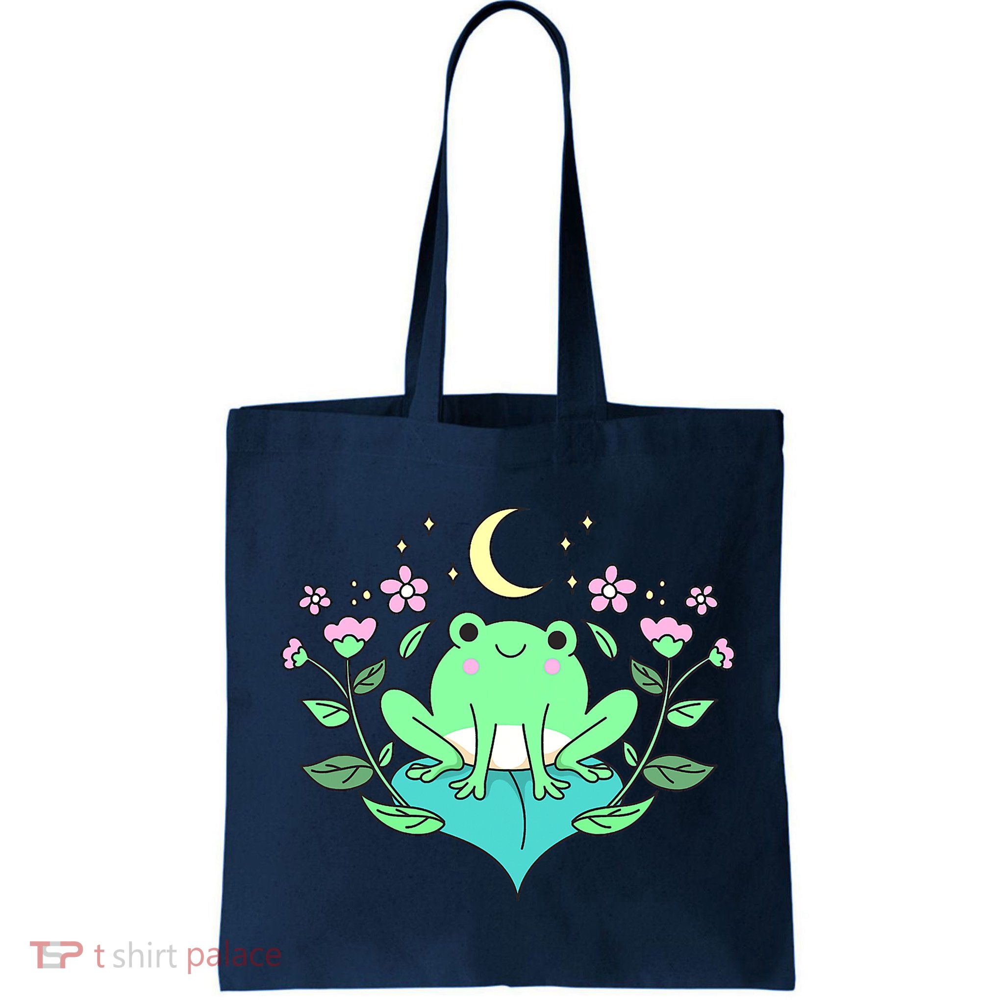 Cottagecore Goblincore Moon Flowers Forest Frog Mushroom Bag