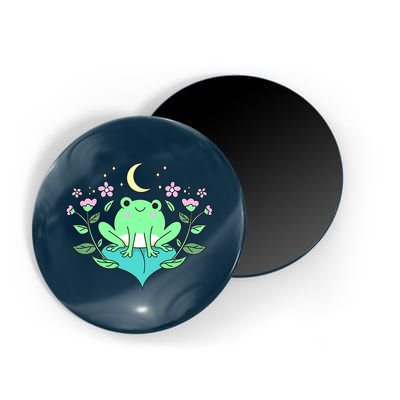 Cottagecore Goblincore Moon Flowers Forest Frog Mushroom Magnet