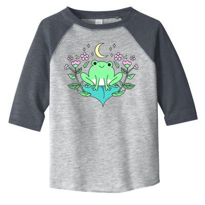 Cottagecore Goblincore Moon Flowers Forest Frog Mushroom Toddler Fine Jersey T-Shirt