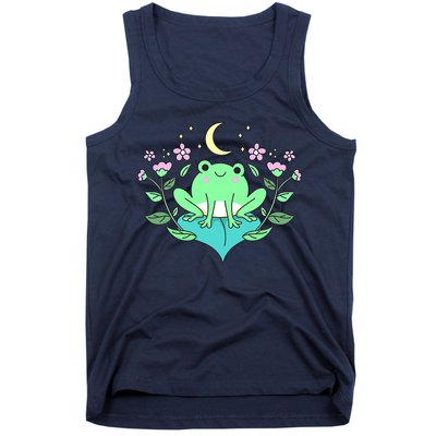 Cottagecore Goblincore Moon Flowers Forest Frog Mushroom Tank Top