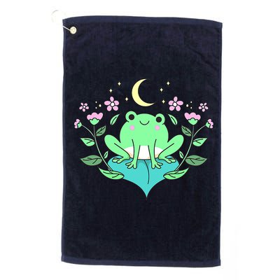 Cottagecore Goblincore Moon Flowers Forest Frog Mushroom Golf Towel