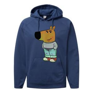 Chill Guys Meme IM Just A Chill Guys Performance Fleece Hoodie