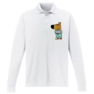 Chill Guys Meme IM Just A Chill Guys Performance Long Sleeve Polo