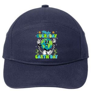 Cute Groovy Make Everyday Earth Day Classroom Teachers 7-Panel Snapback Hat