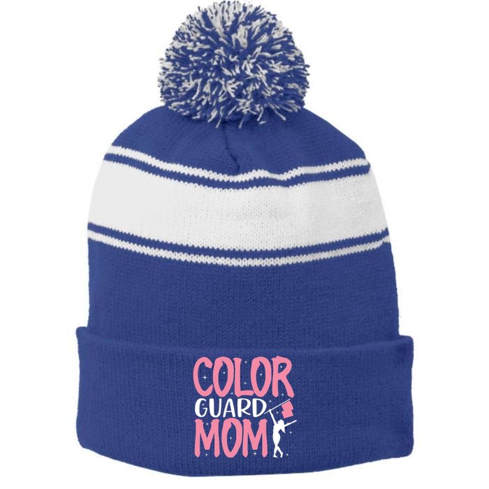 Color Guard Mom Gift Marching Band School Mommy Mother Gift Stripe Pom Pom Beanie