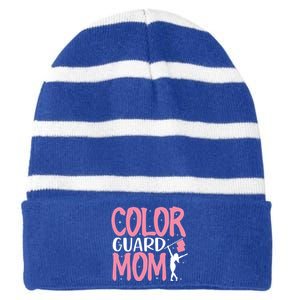 Color Guard Mom Gift Marching Band School Mommy Mother Gift Striped Beanie with Solid Band