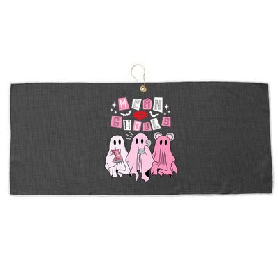 Cute Ghost Mean Ghouls Funny Halloween Costume Spooky Season Large Microfiber Waffle Golf Towel