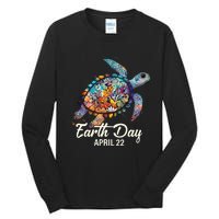 Cute Groovy Make Everyday Earth Day Classroom Teachers Tall Long Sleeve T-Shirt