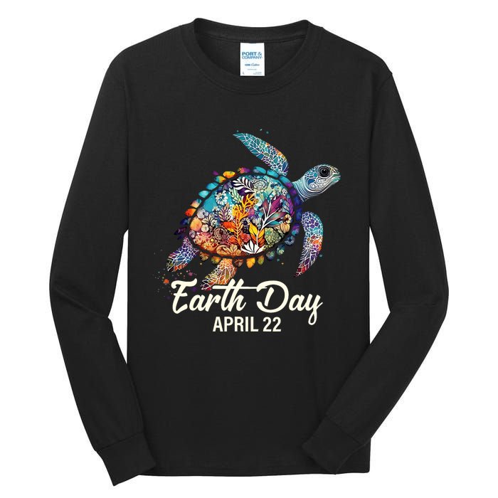 Cute Groovy Make Everyday Earth Day Classroom Teachers Tall Long Sleeve T-Shirt