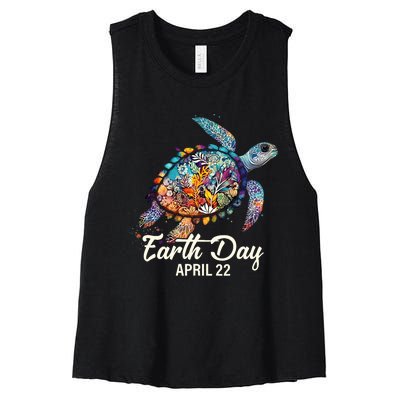 Cute Groovy Make Everyday Earth Day Classroom Teachers Women's Racerback Cropped Tank