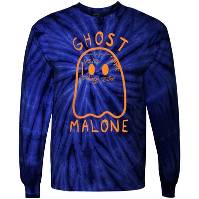 Cute Ghost Malone Fall Season Funny Halloween Spooky Season Tie-Dye Long Sleeve Shirt