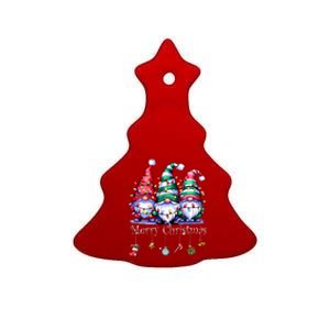 Cute Gnomes Merry Christmas Light Family Gnome Xmas Matching Ceramic Tree Ornament