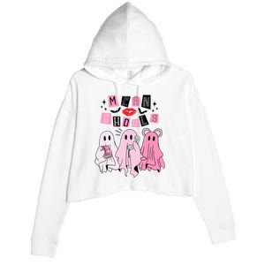 Cute Ghost Mean Ghouls Funny Halloween Costume Spooky Season Crop Fleece Hoodie