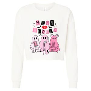 Cute Ghost Mean Ghouls Funny Halloween Costume Spooky Season Cropped Pullover Crew