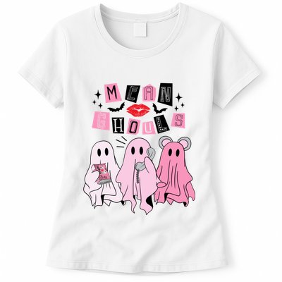 Cute Ghost Mean Ghouls Funny Halloween Costume Spooky Season Womens T-Shirt