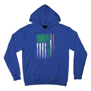 Car Guy Mechanic Gift St Patrick's Day Irish American Flag Gift Hoodie