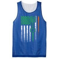 Car Guy Mechanic Gift St Patrick's Day Irish American Flag Gift Mesh Reversible Basketball Jersey Tank