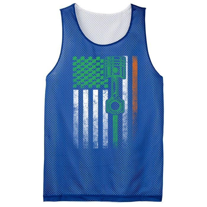 Car Guy Mechanic Gift St Patrick's Day Irish American Flag Gift Mesh Reversible Basketball Jersey Tank