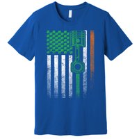 Car Guy Mechanic Gift St Patrick's Day Irish American Flag Gift Premium T-Shirt