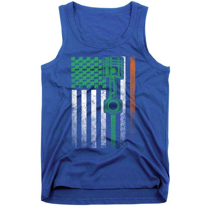 Car Guy Mechanic Gift St Patrick's Day Irish American Flag Gift Tank Top