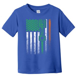 Car Guy Mechanic Gift St Patrick's Day Irish American Flag Gift Toddler T-Shirt