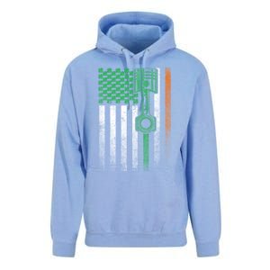 Car Guy Mechanic Gift St Patrick's Day Irish American Flag Gift Unisex Surf Hoodie