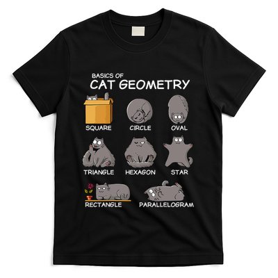 Cat Geometry Math Funny Cat Gifts For Cat Dad Cat Mom T-Shirt