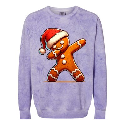 Christmas Gingerbread Man Dabbing Boy Santa Xmas Funny Colorblast Crewneck Sweatshirt