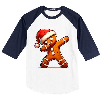 Christmas Gingerbread Man Dabbing Boy Santa Xmas Funny Baseball Sleeve Shirt