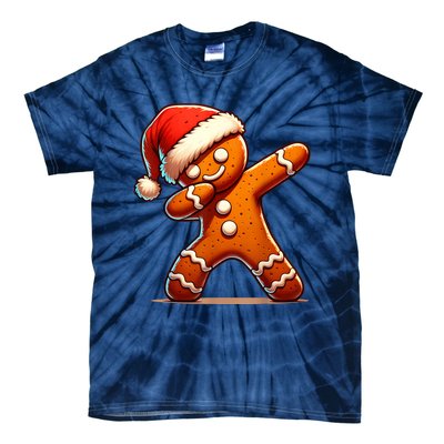 Christmas Gingerbread Man Dabbing Boy Santa Xmas Funny Tie-Dye T-Shirt