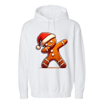 Christmas Gingerbread Man Dabbing Boy Santa Xmas Funny Garment-Dyed Fleece Hoodie