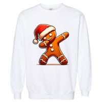 Christmas Gingerbread Man Dabbing Boy Santa Xmas Funny Garment-Dyed Sweatshirt