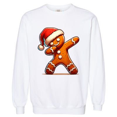 Christmas Gingerbread Man Dabbing Boy Santa Xmas Funny Garment-Dyed Sweatshirt