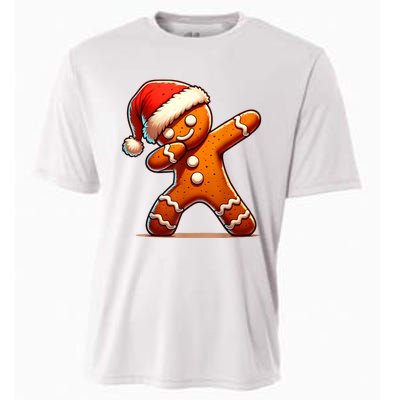 Christmas Gingerbread Man Dabbing Boy Santa Xmas Funny Cooling Performance Crew T-Shirt