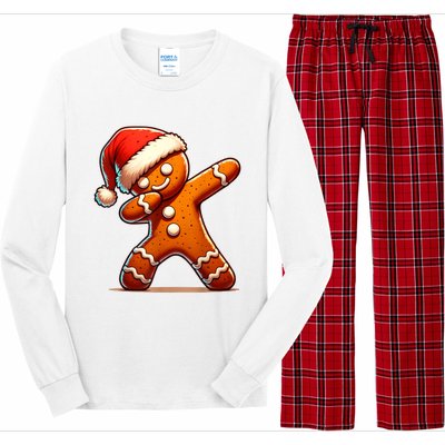 Christmas Gingerbread Man Dabbing Boy Santa Xmas Funny Long Sleeve Pajama Set