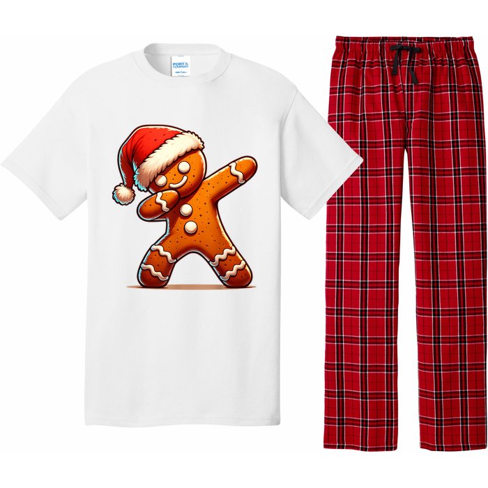 Christmas Gingerbread Man Dabbing Boy Santa Xmas Funny Pajama Set