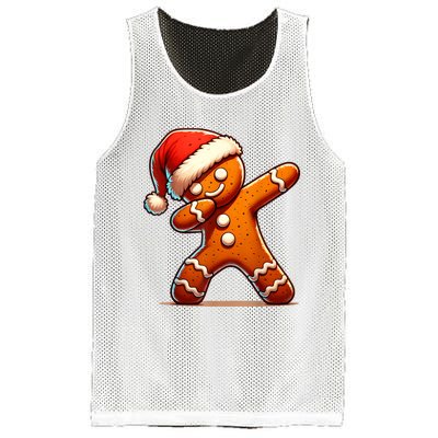 Christmas Gingerbread Man Dabbing Boy Santa Xmas Funny Mesh Reversible Basketball Jersey Tank