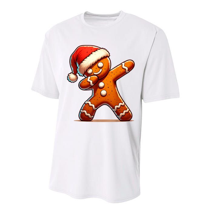 Christmas Gingerbread Man Dabbing Boy Santa Xmas Funny Performance Sprint T-Shirt