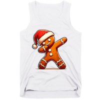 Christmas Gingerbread Man Dabbing Boy Santa Xmas Funny Tank Top