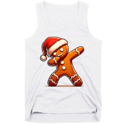 Christmas Gingerbread Man Dabbing Boy Santa Xmas Funny Tank Top