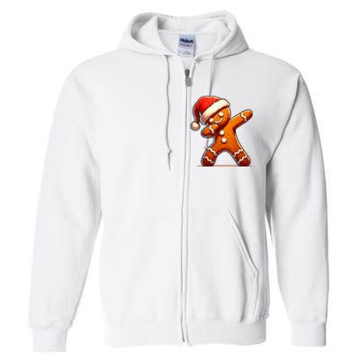 Christmas Gingerbread Man Dabbing Boy Santa Xmas Funny Full Zip Hoodie