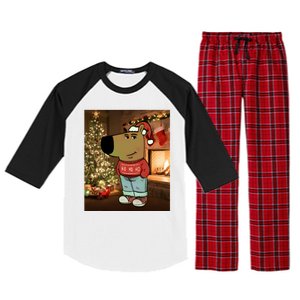 Chill Guy Meme Costume Funny Chill Guy Meme Raglan Sleeve Pajama Set