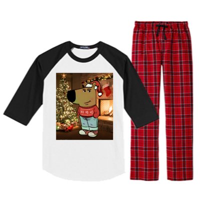 Chill Guy Meme Costume Funny Chill Guy Meme Raglan Sleeve Pajama Set